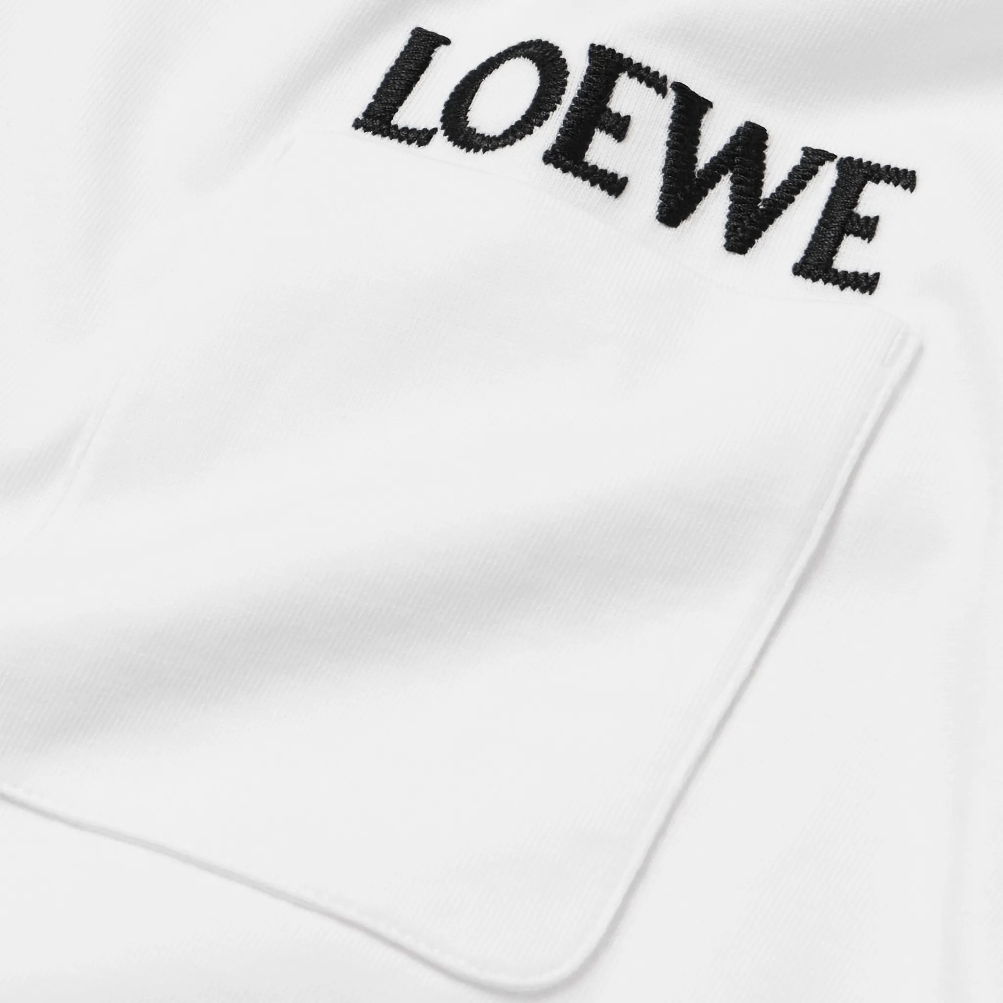 Detailed Front View of Loewe Relaxed Fit Cotton White T-Shirt H526Y22XDE-2100